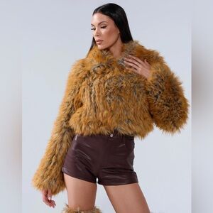 AKIRA LAY LOW FAUX FUR BOMBER Size XL